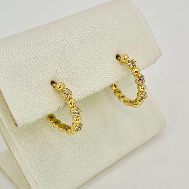 ARGOLA BOLINHAS COM FLORES