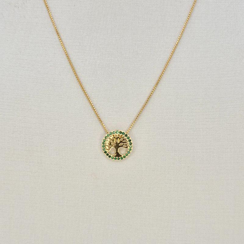 COLAR ARVORE E PREDRAS VERDES