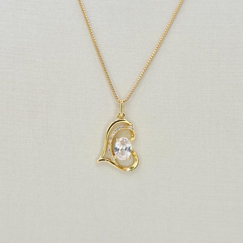 COLAR CORACAO COM PONTO DE LUZ