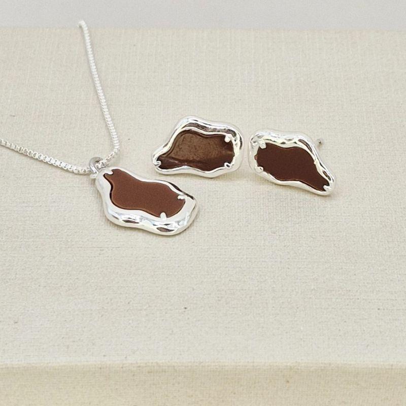 CONJUNTO ORGANICO MARROM