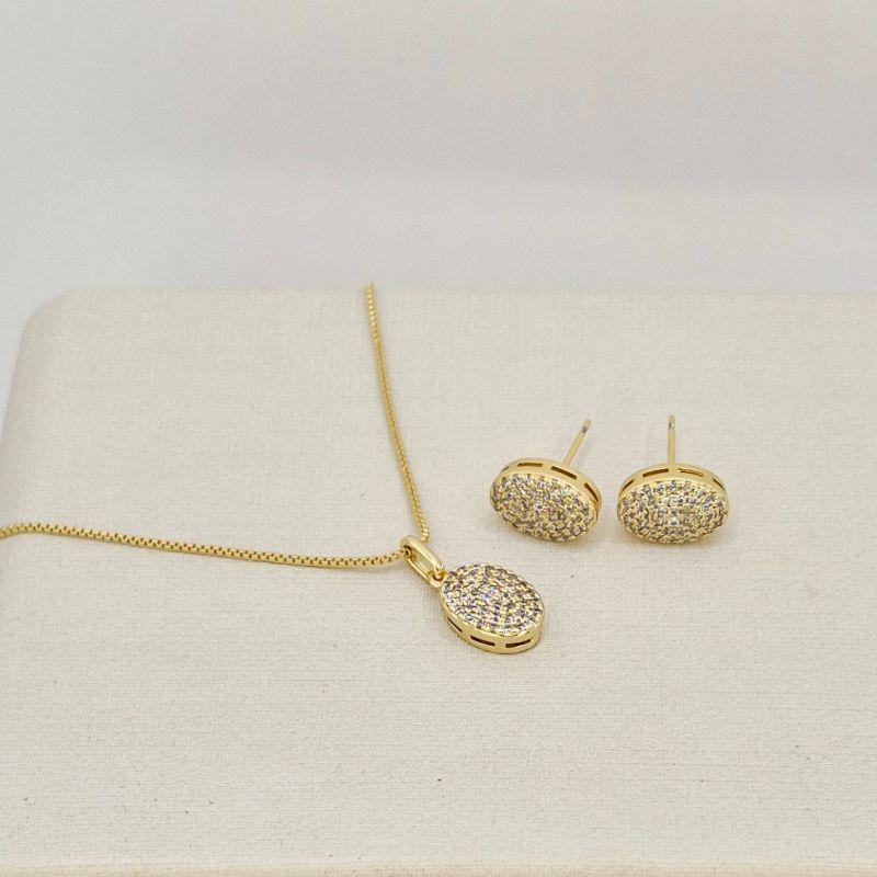 CONJUNTO OVAL ZIRCONIA