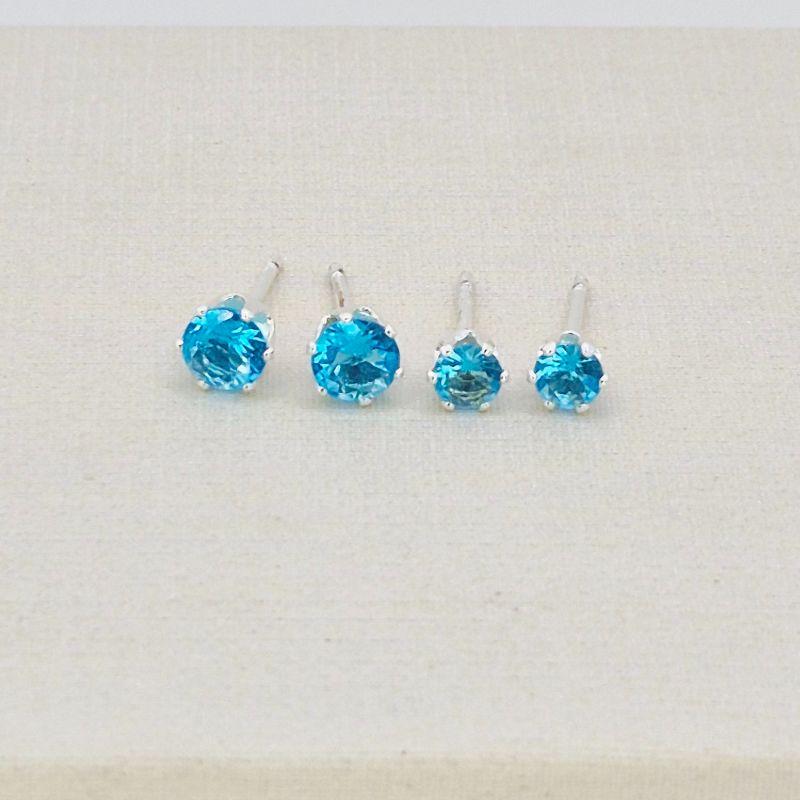DUO BRINCOS ZIRCONIA AZUL