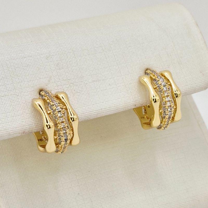 ARGOLA 3 AROS MEIO CRAVEJADO