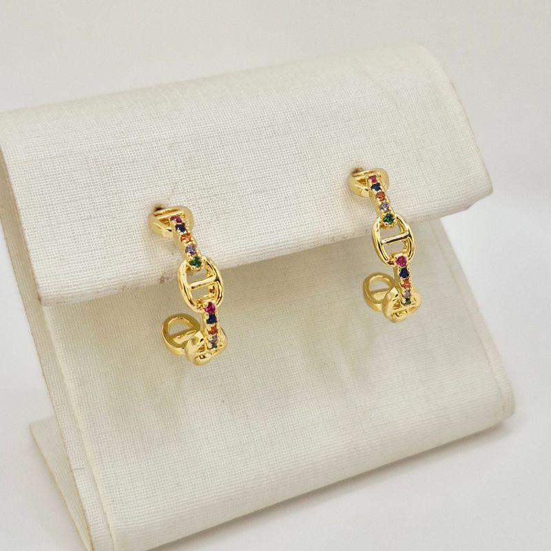 ARGOLA ELO CRAVEJADA COLORIDA