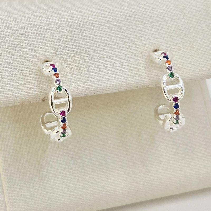 ARGOLA ELO CRAVEJADA COLORIDA