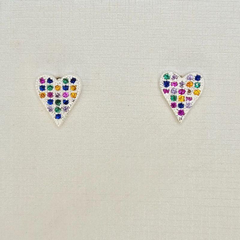 BRINCO CORACAO PEDRAS COLORIDAS
