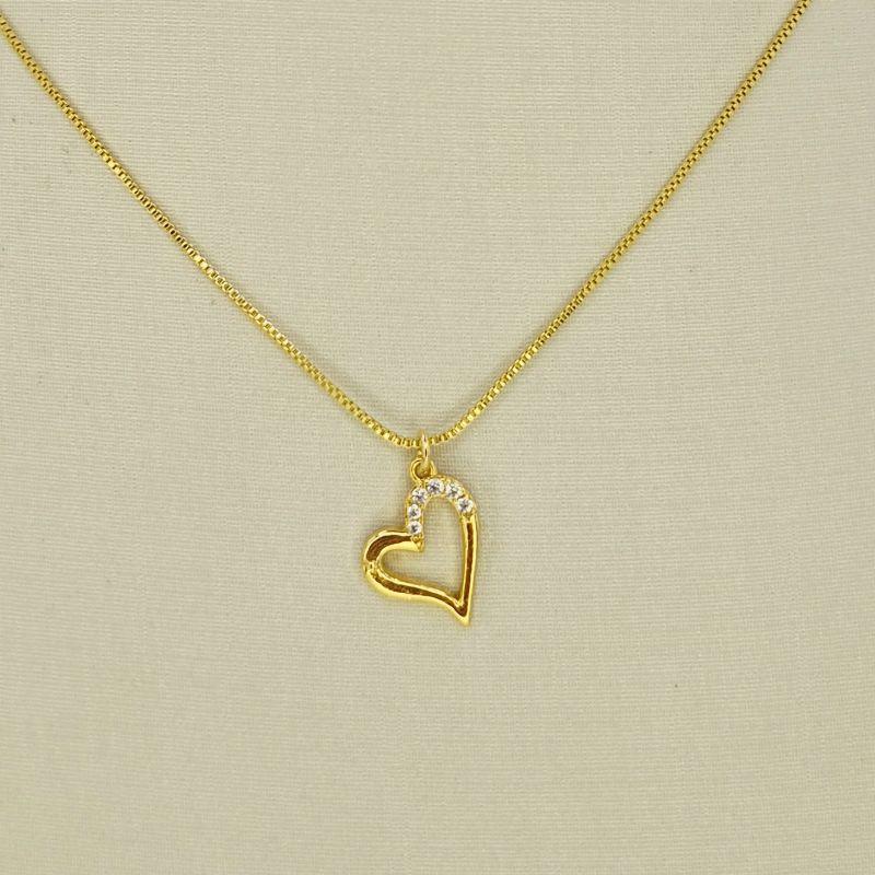 COLAR CORACAO COM ZIRCONIA