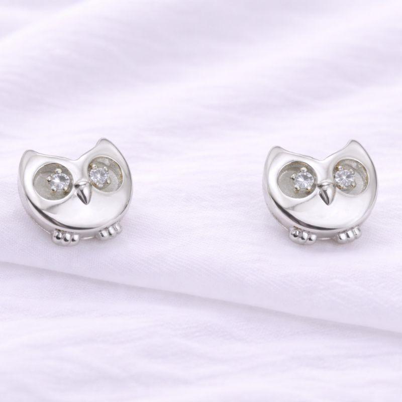 BRINCO CORUJA OLHO ZIRCONIA