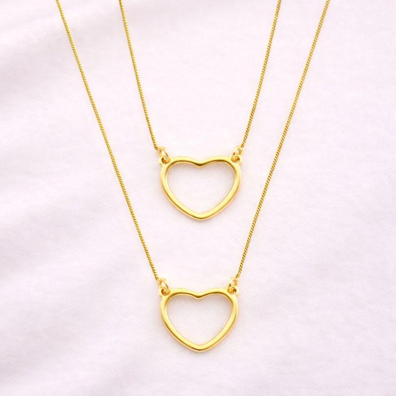 COLAR CORAÇOES VAZADOS