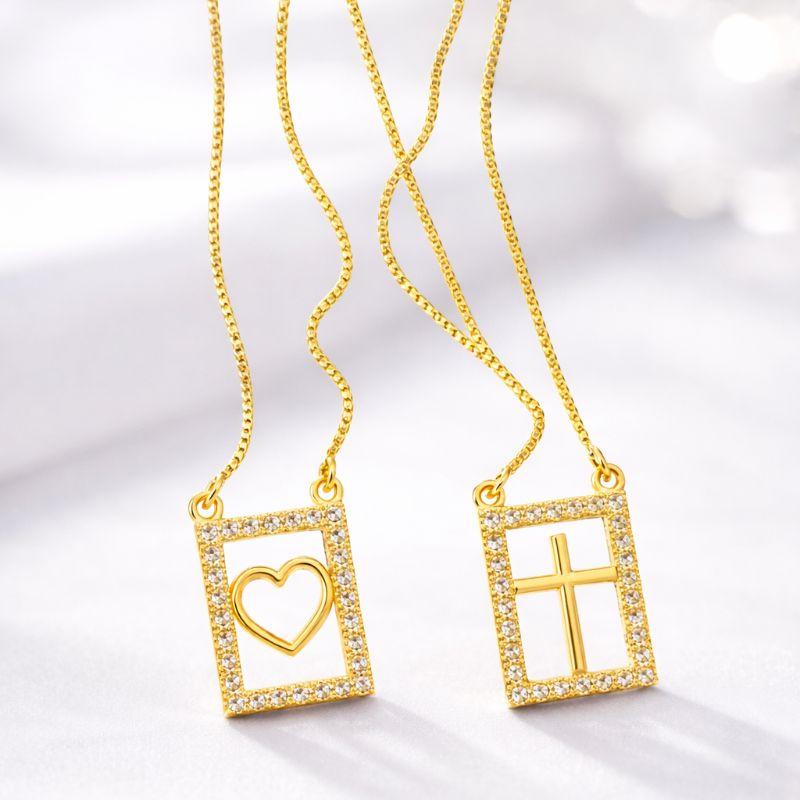 ESCAPULARIO CORACAO E CRUZ