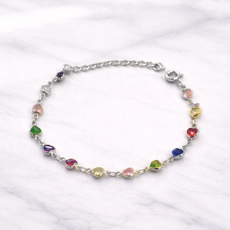 PULSEIRA CORACOES ZIRCONIA COLORIDO