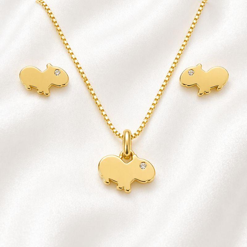 COLAR CAPIVARA OLHO ZIRCONIA