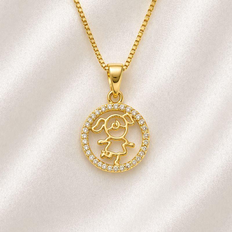 COLAR MENINA CIRCULO CRAVEJADO