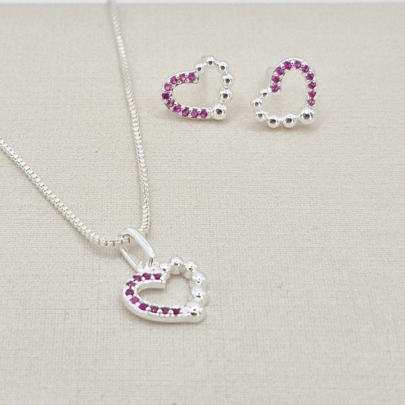 CONJUNTO CORACAO DUO ROSA