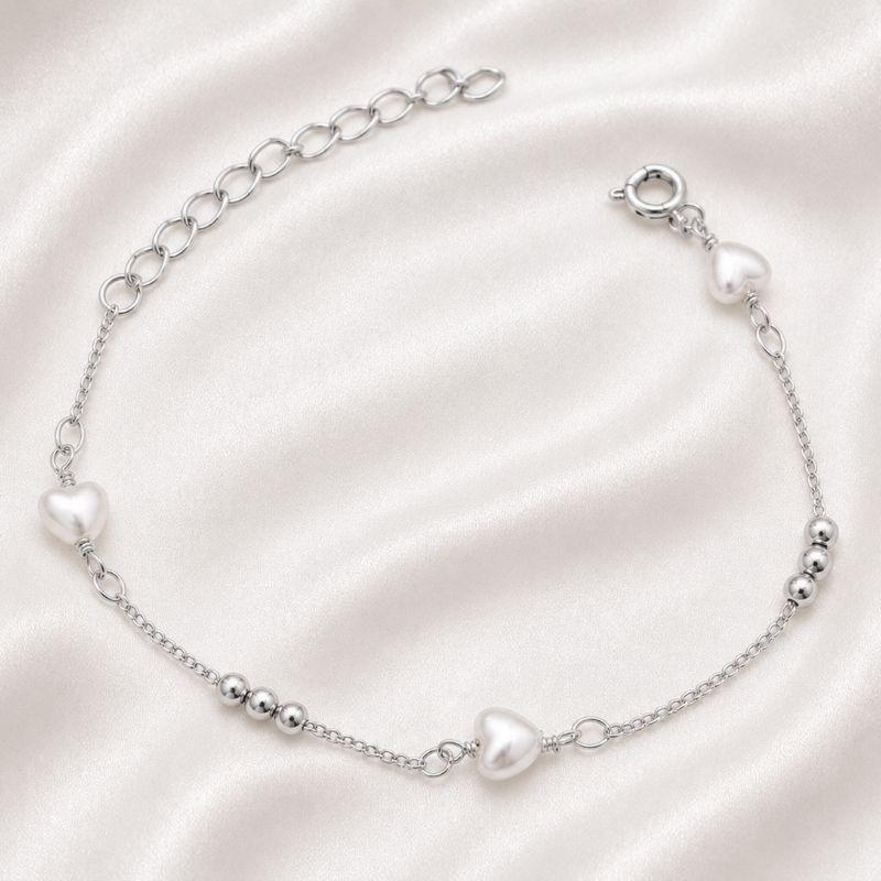 PULSEIRA BOLINHAS E CORACAO DE PEROLA