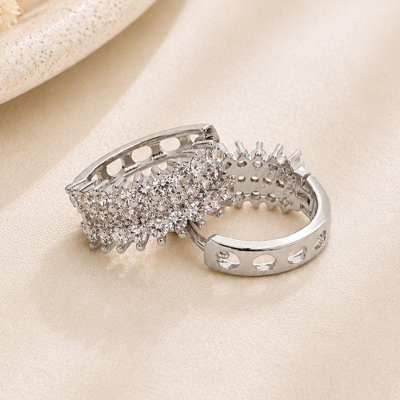 ARGOLA ARO DUPLO DE ZIRCONIA