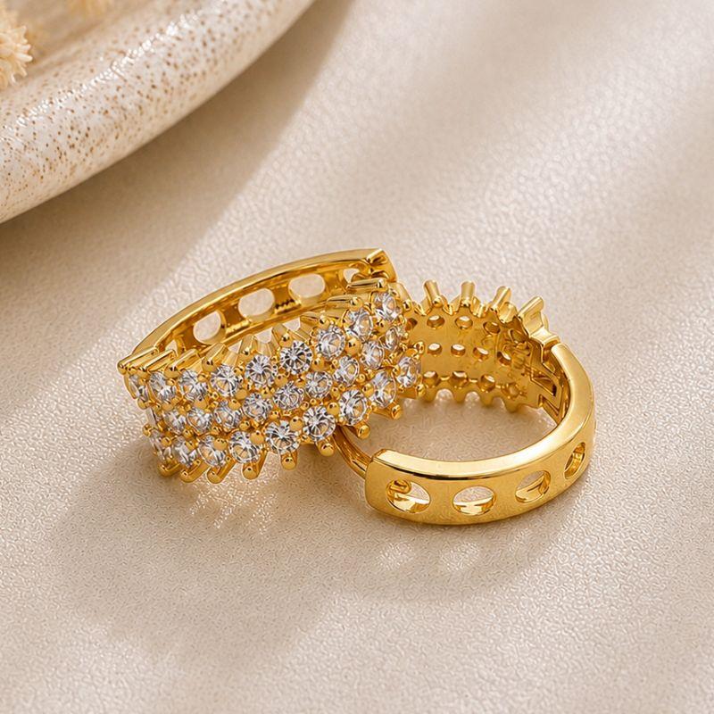 ARGOLA ARO DUPLO DE ZIRCONIA
