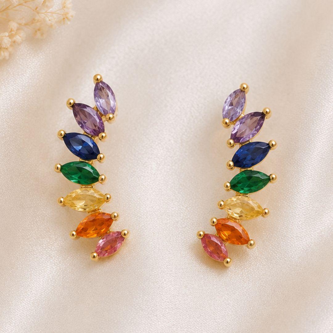 BRINCO EAR CUFF ZIRCONIA COLORIDA