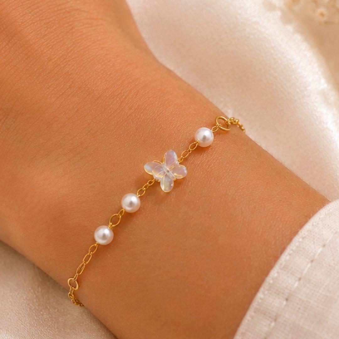 PULSEIRA PEROLA E BORBOLETA