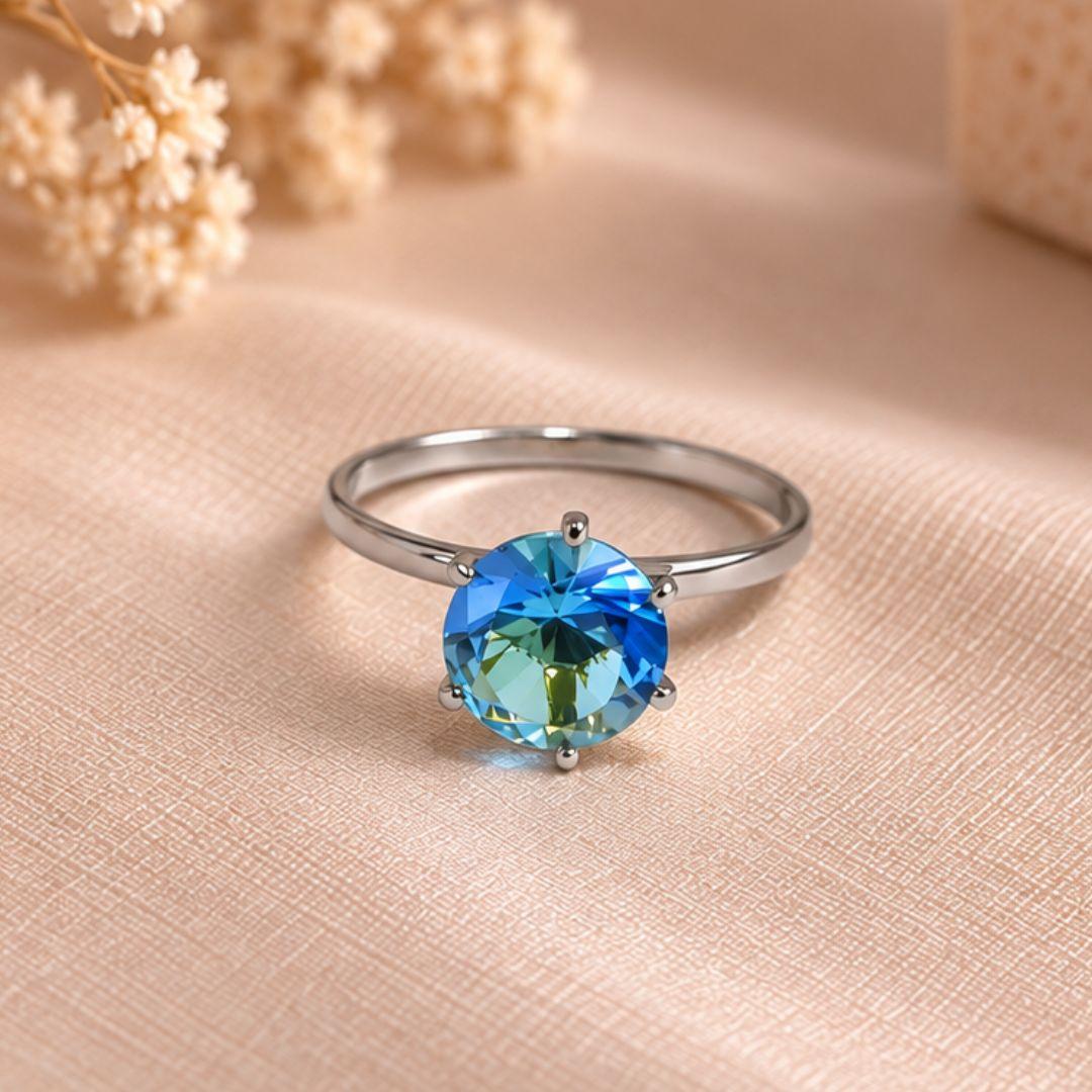 ANEL SOLITARIO AZUL