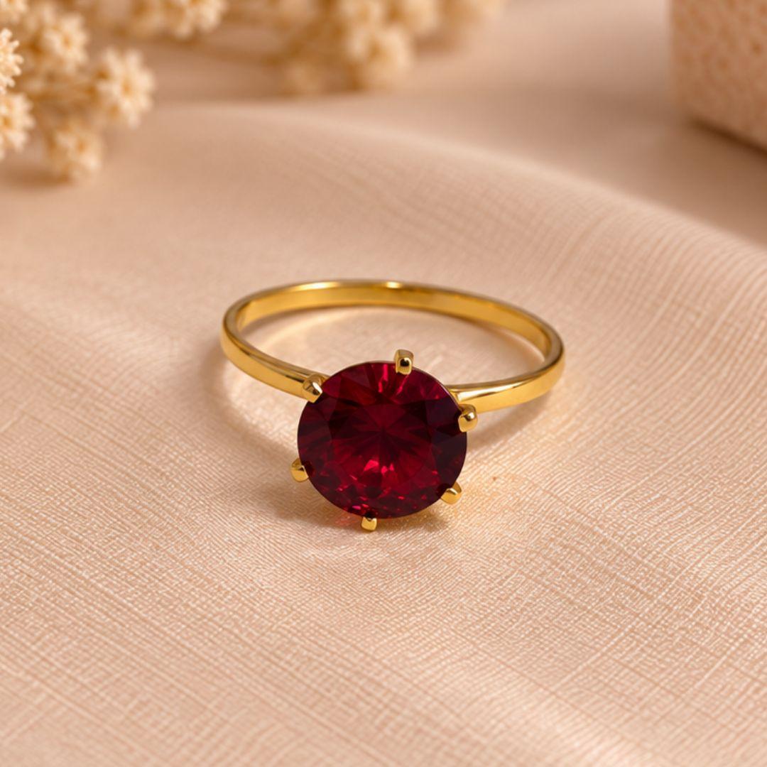 ANEL SOLITARIO VERMELHO