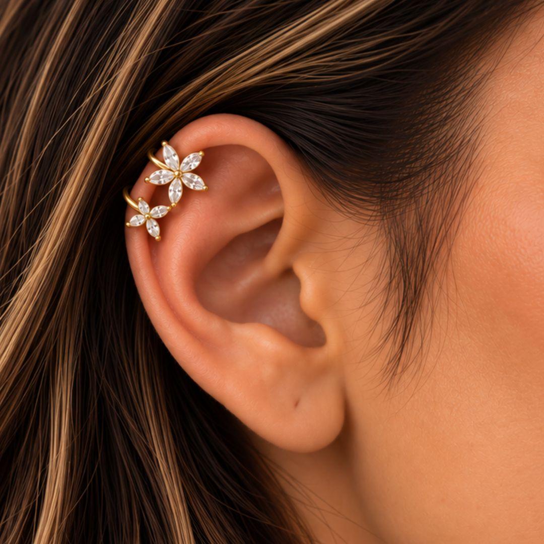 PIERCING FAKE FLOR E BORBOLETA SUPERIOR