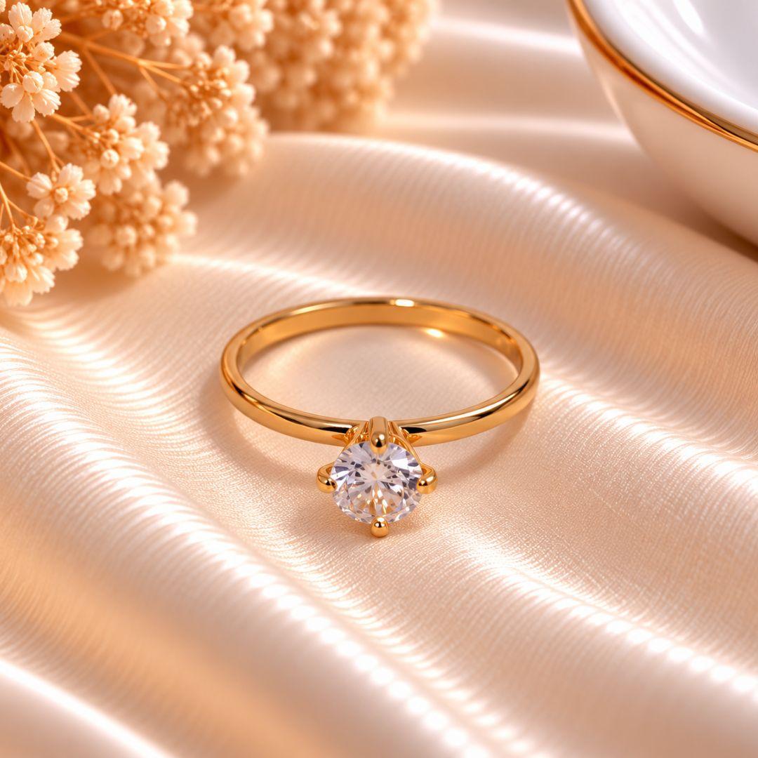 ANEL PONTO DE LUZ SOLITÁRIO 4MM