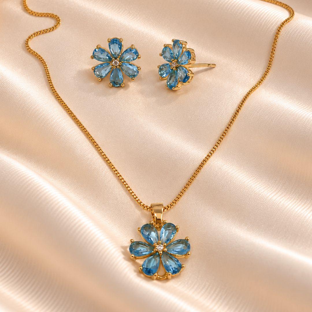 CONJUNTO FLOR AZUL