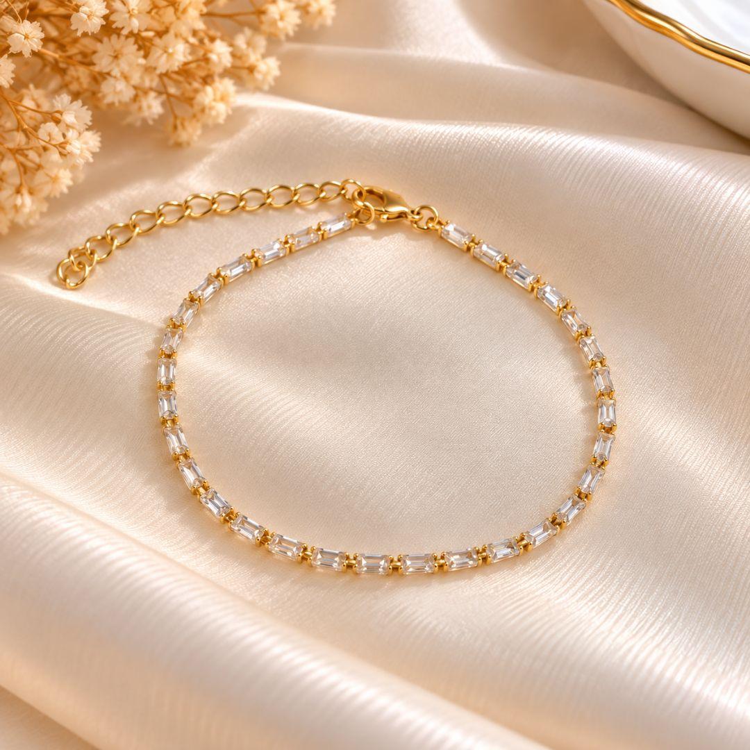PULSEIRA RETANGULOS DE ZIRCONIA
