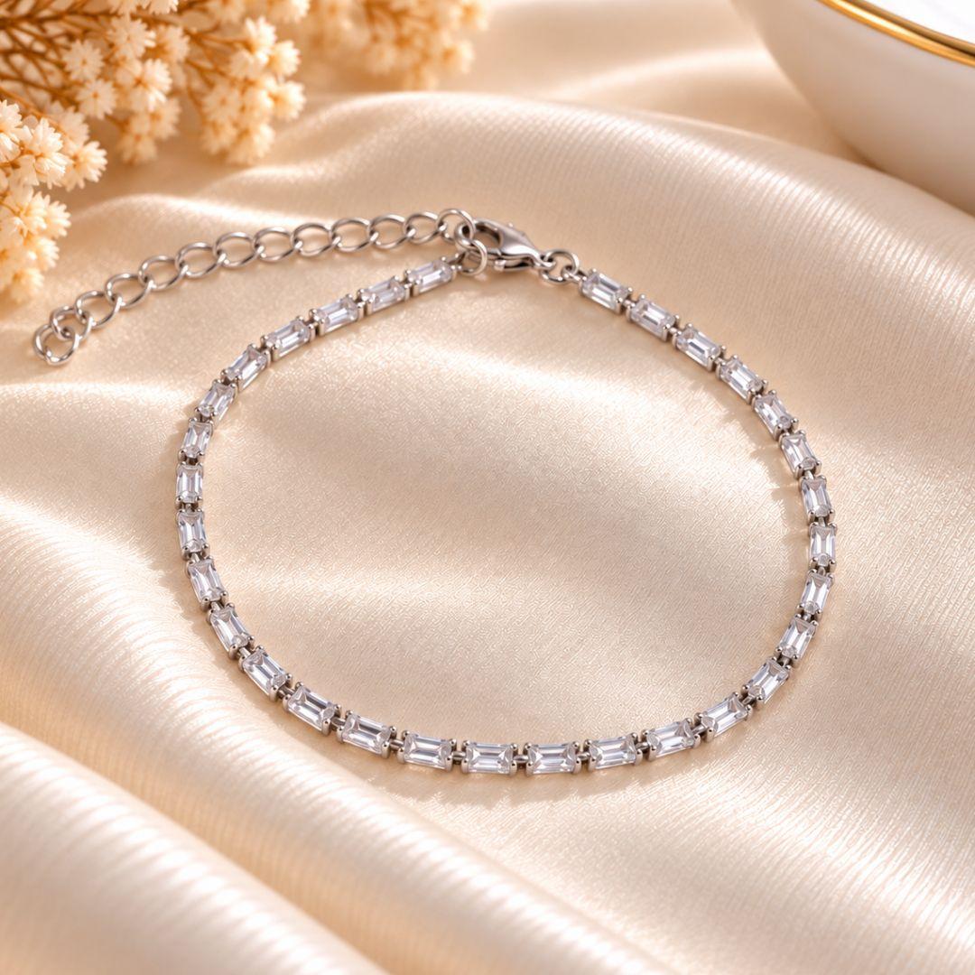 PULSEIRA RETANGULOS DE ZIRCONIA